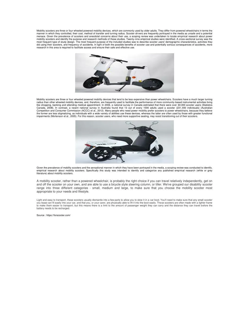 mobility scooters are three or four wheeled