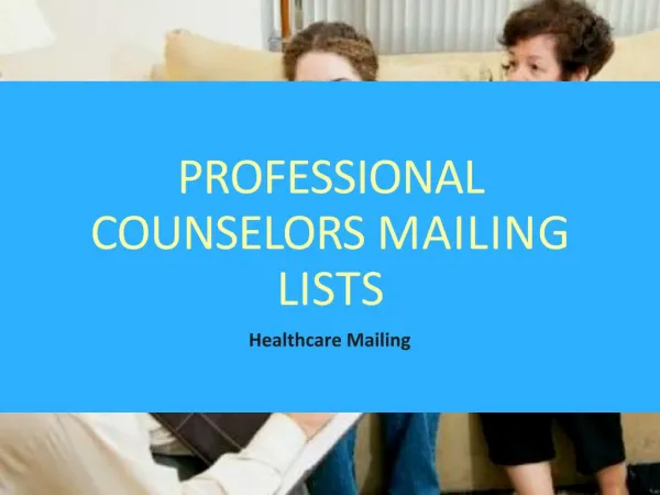 Professional Counselors Mailing Lists