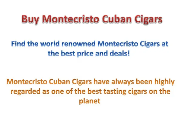 Buy Montecristo Cigars