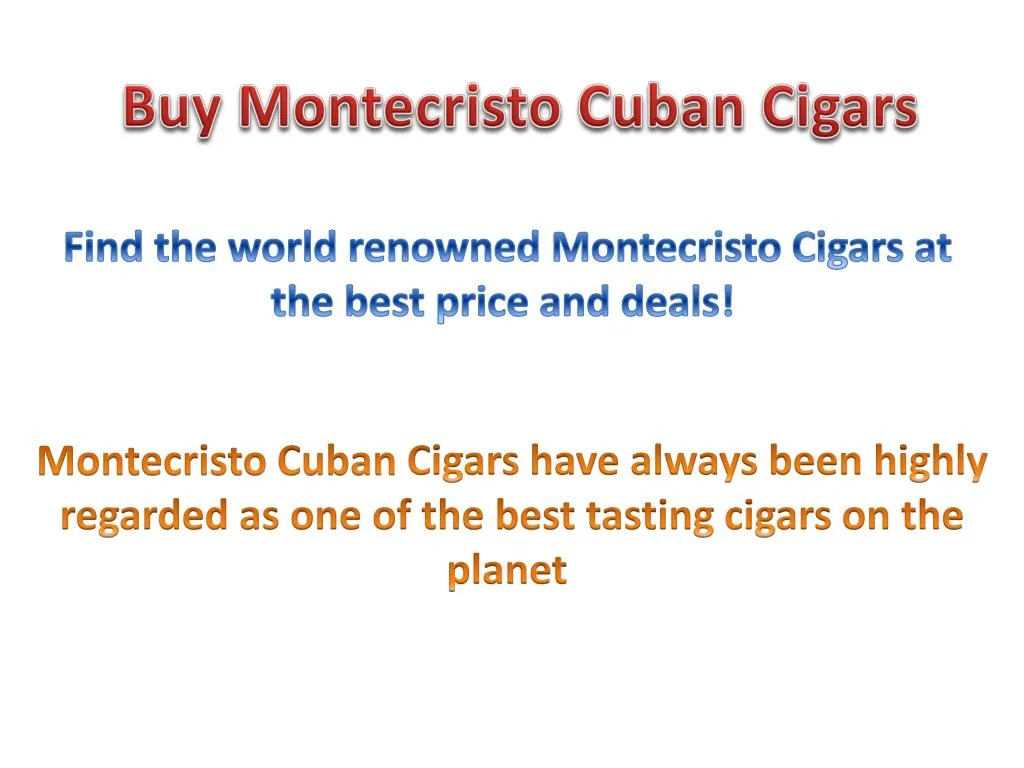 buy montecristo cuban cigars