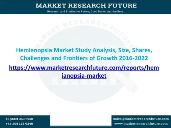 Hemianopsia Market Research Report- Global Forecast to 2022