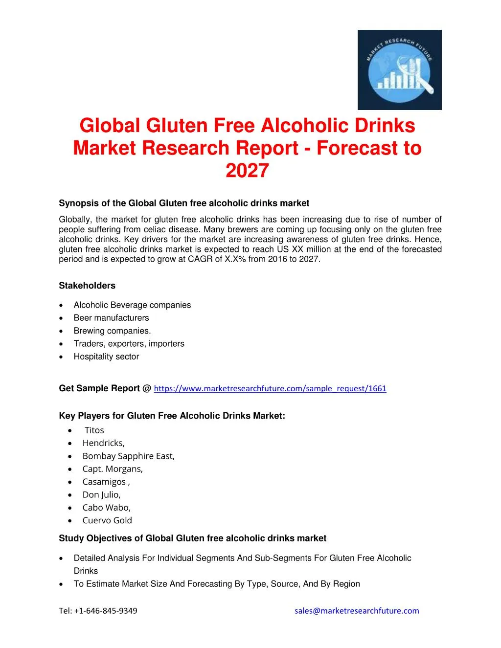global gluten free alcoholic drinks market