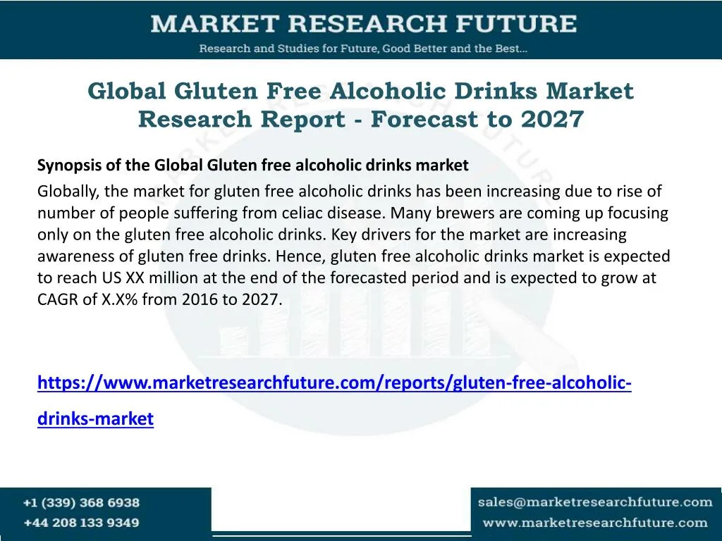 global gluten free alcoholic drinks market research report forecast to 2027