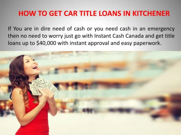 Get car title loans kitchener
