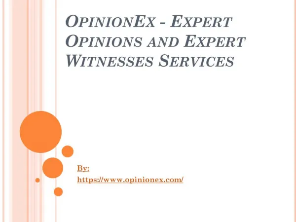 OpinionEx - Expert Opinions and Expert Witnesses Services