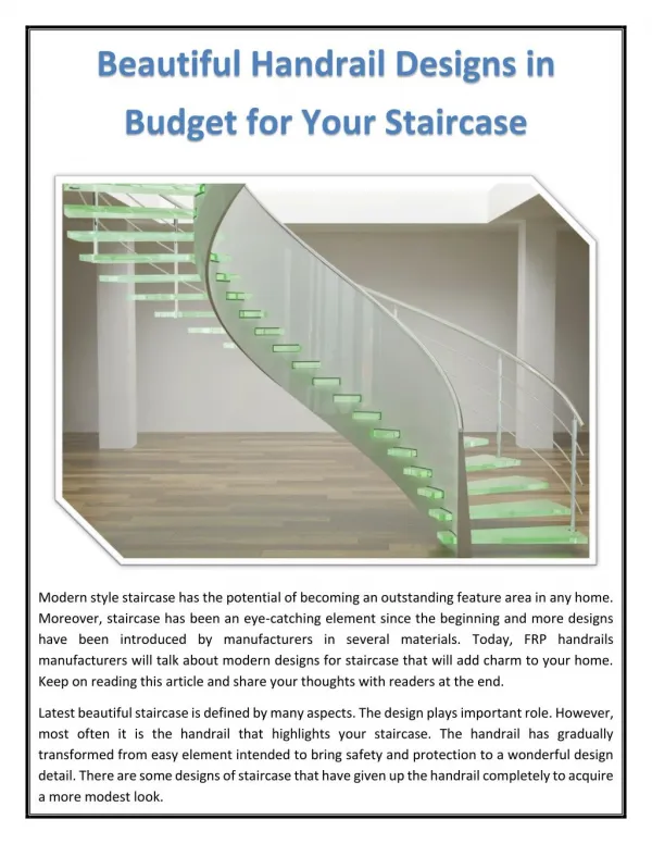 Beautiful Handrail Designs in Budget for Your Staircase