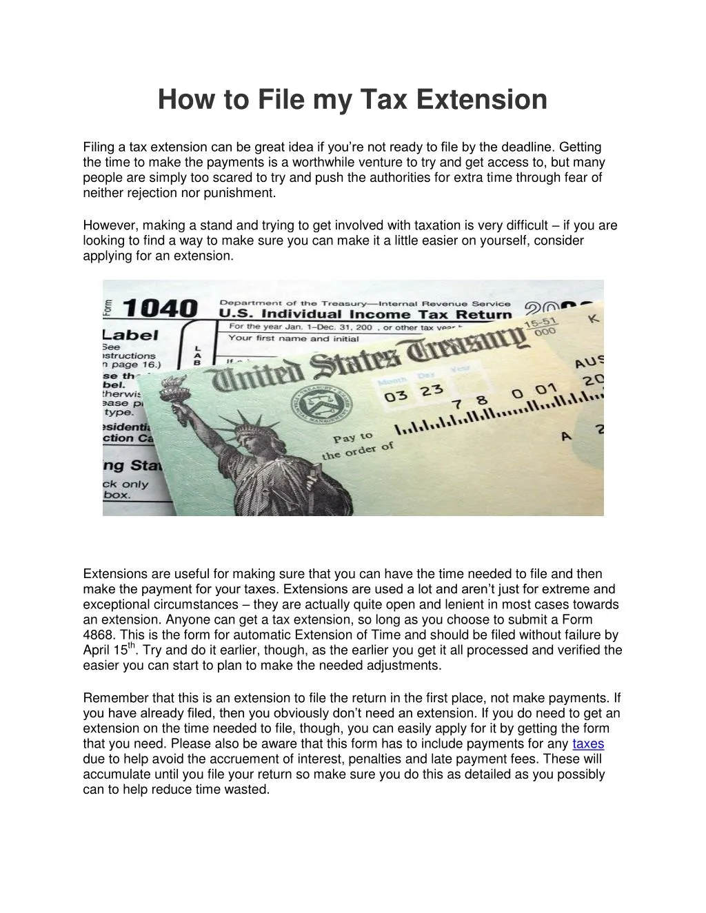 how to file my tax extension