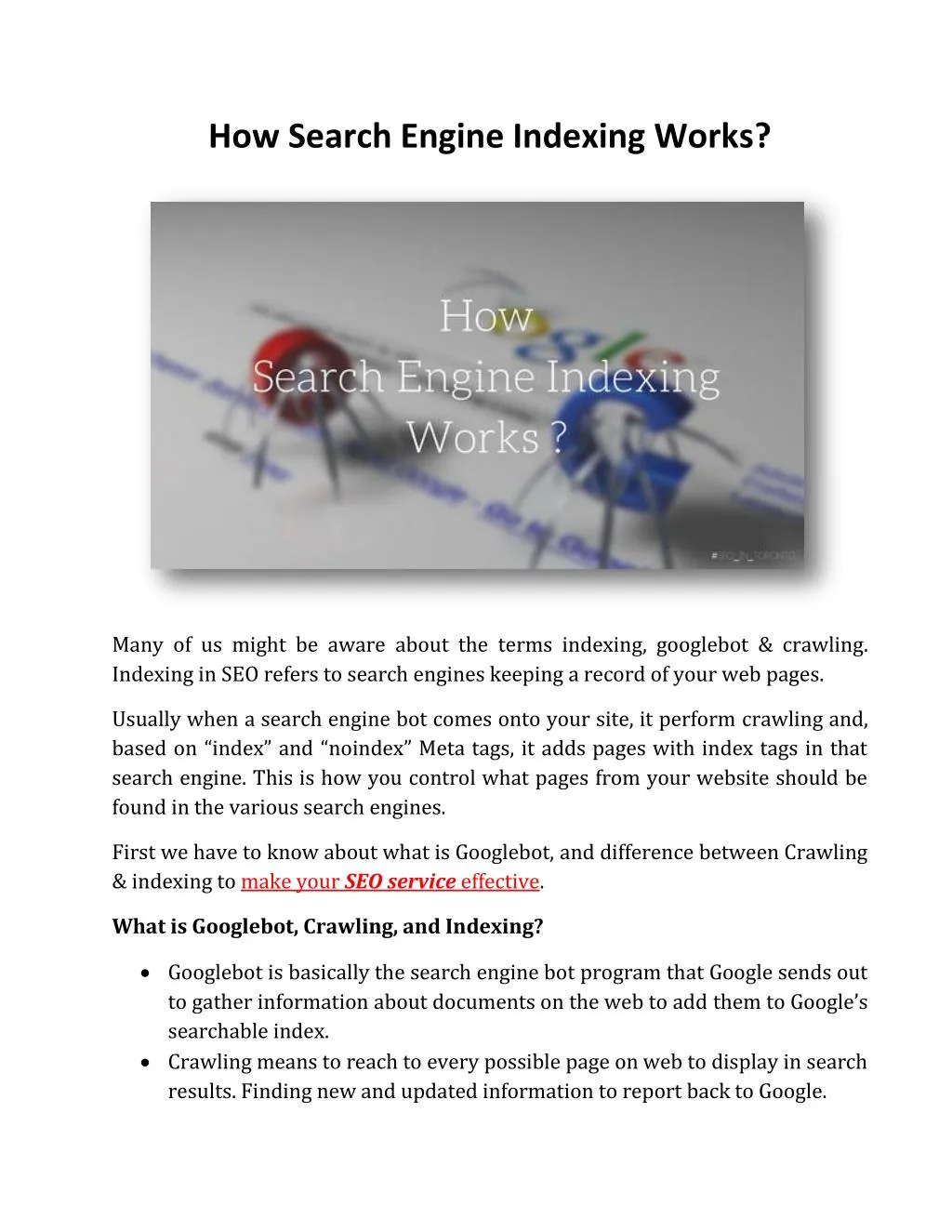 how search engine indexing works