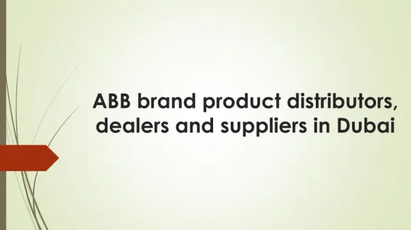 ABB brand product distributors, dealers and suppliers in Dubai