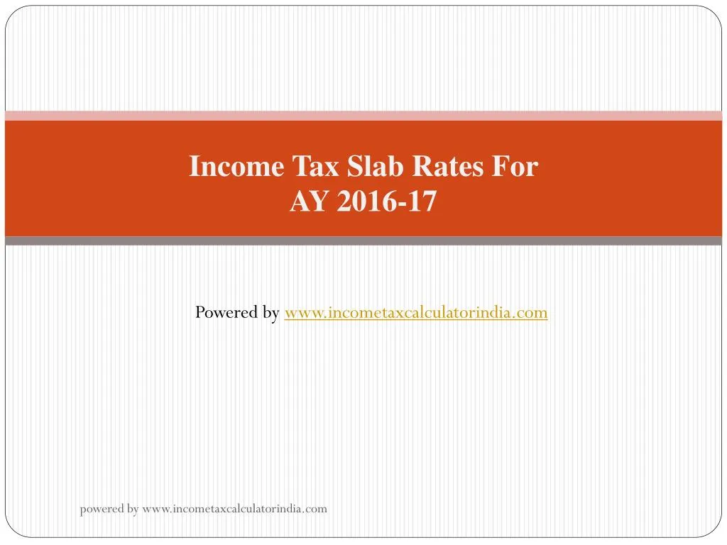 income tax slab rates for ay 2016 17