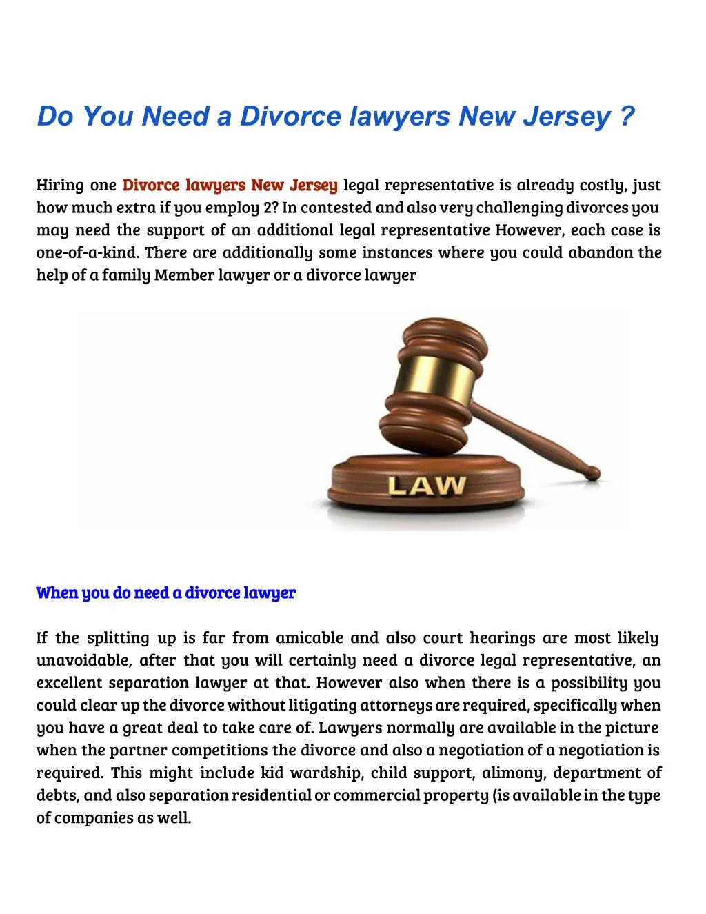 do you need a divorce lawyers new jersey hiring