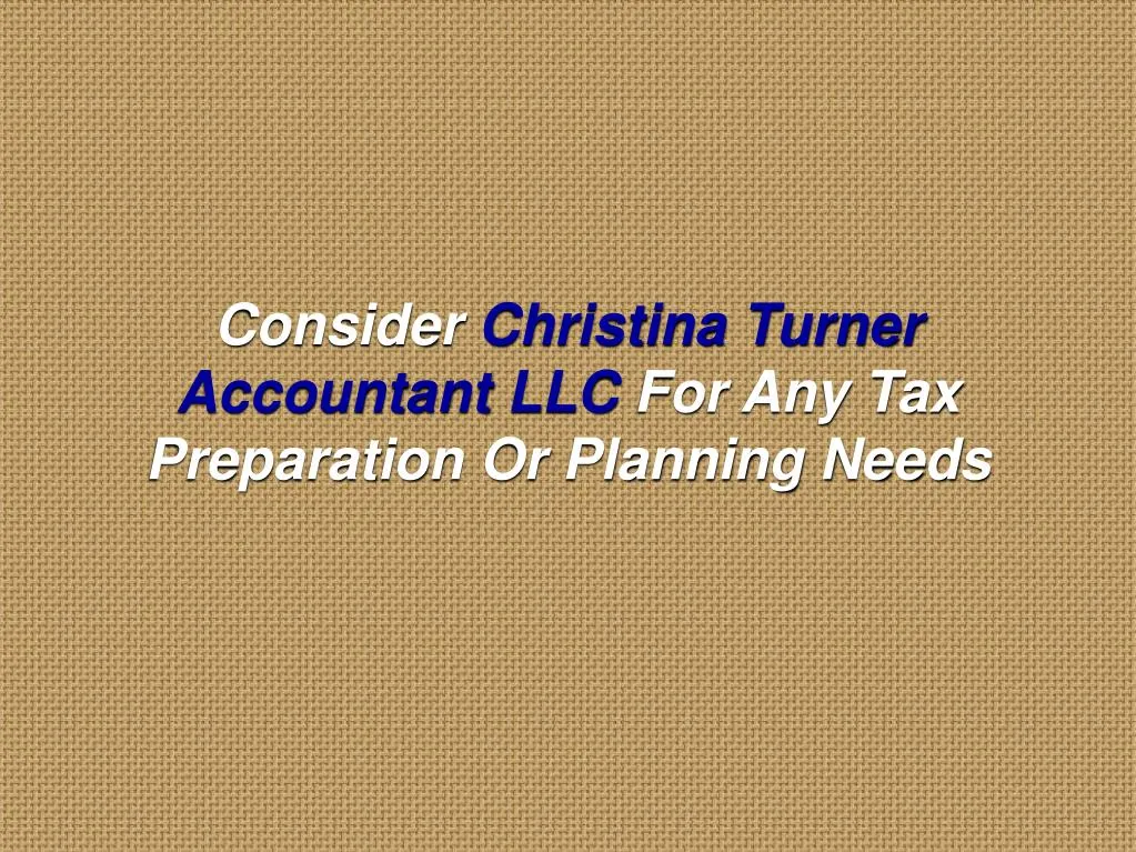consider christina turner accountant
