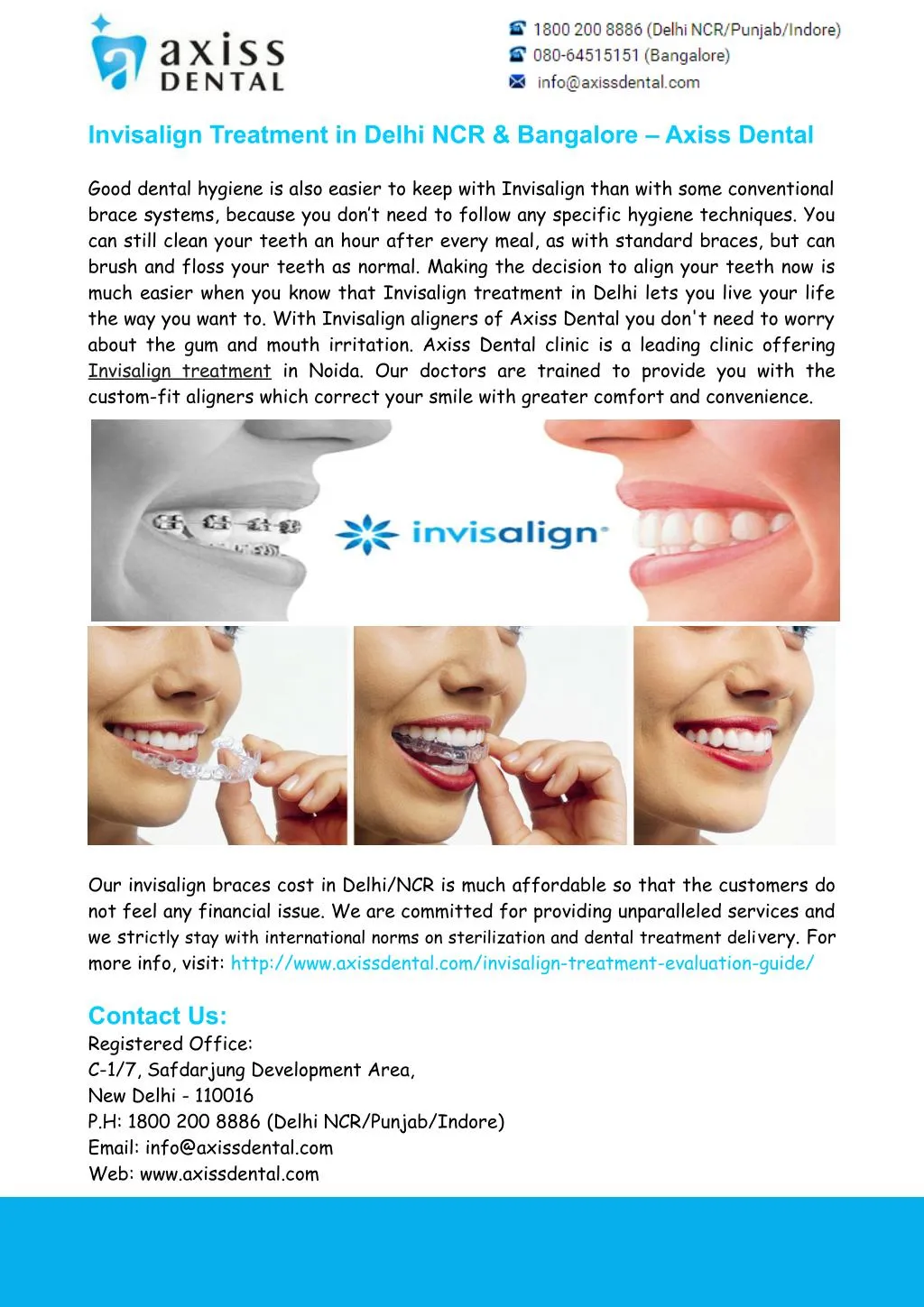 invisalign treatment in delhi ncr bangalore axiss