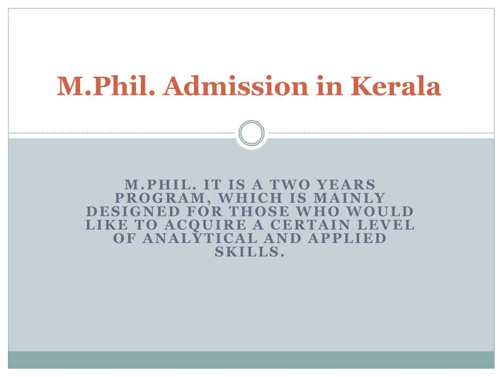 m phil admission in kerala