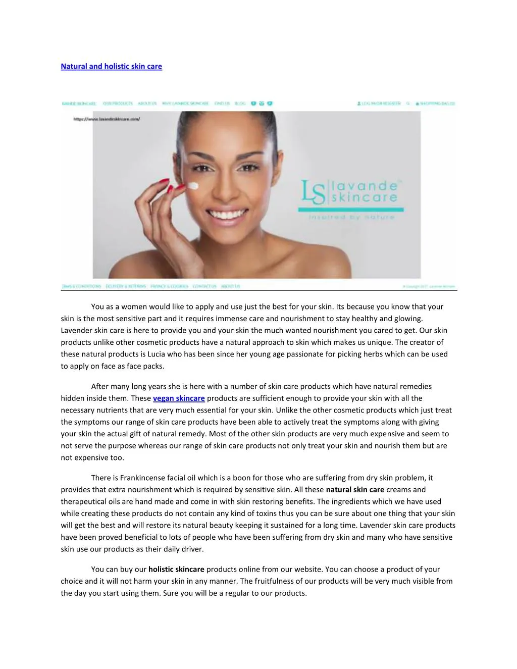 natural and holistic skin care