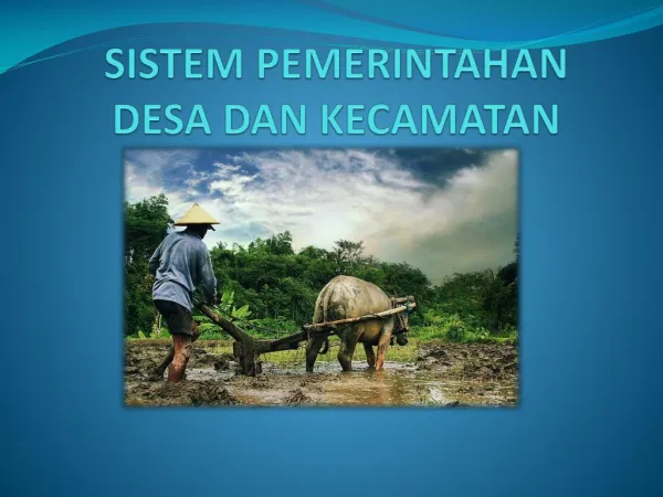 SISTEM PEMERINTAHAN KECAMATAN