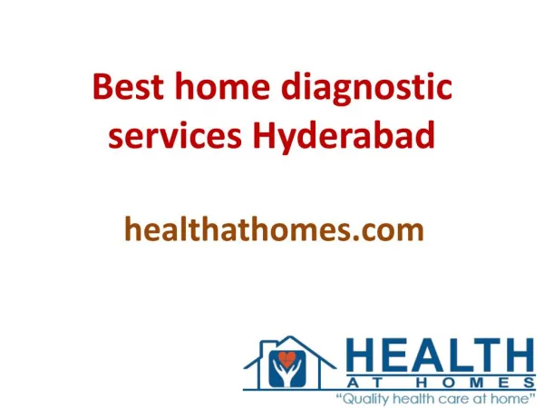 Best home diagnostic services Hyderabad