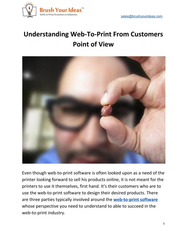 Understanding Web-To-Print From Customers Point of View