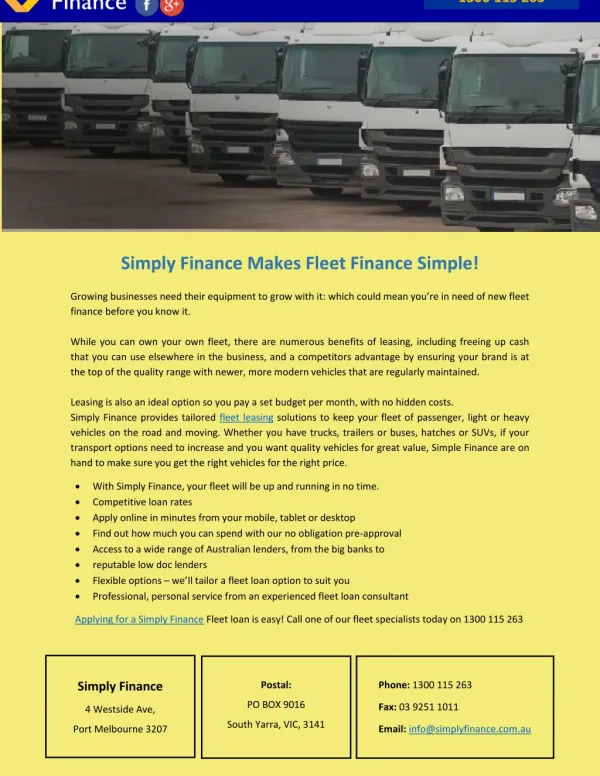 Simply Finance Makes Fleet Finance Simple!