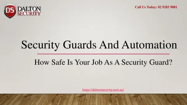Security Guards And Automation