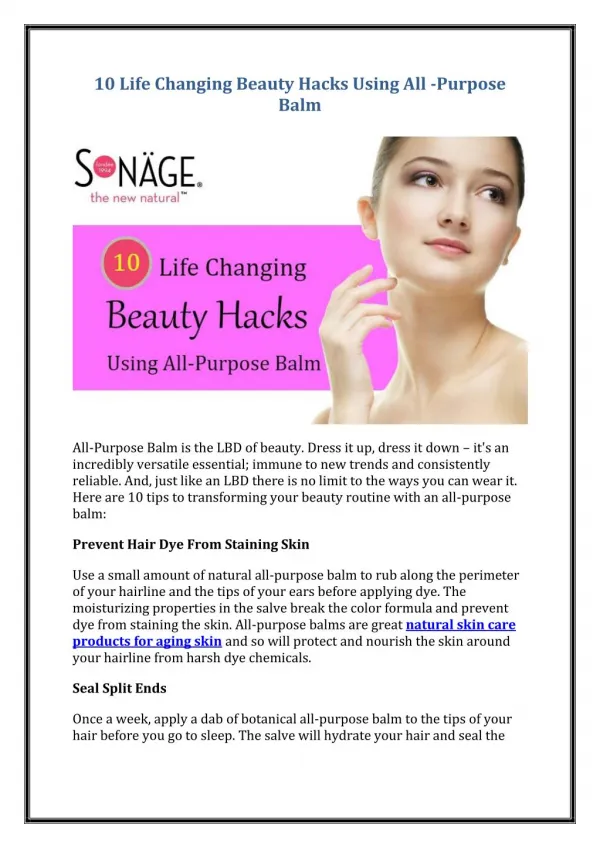 10 Life Changing Beauty Hacks Using All -Purpose Balm