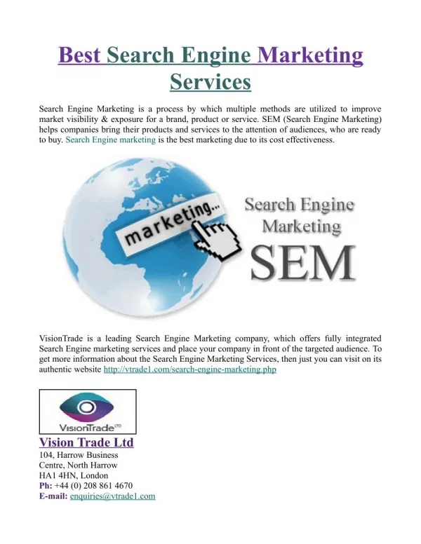 Best Search Engine Marketing Services