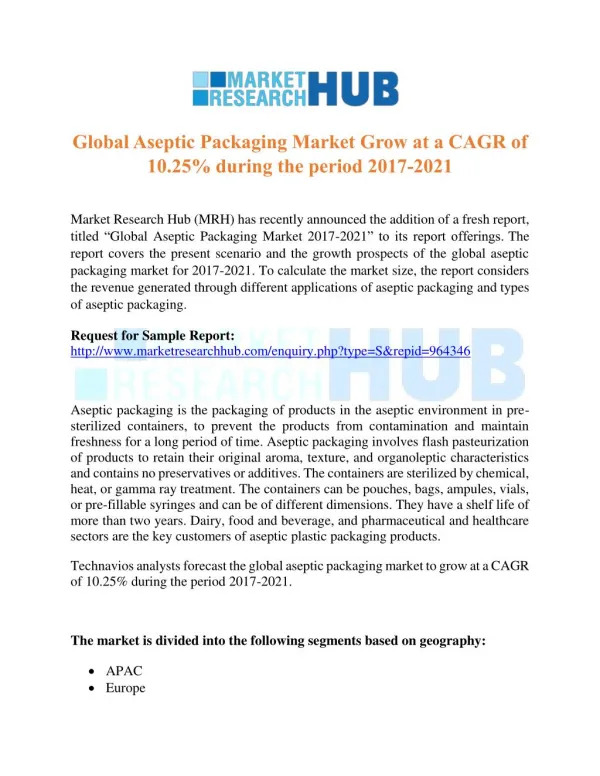global aseptic packaging market grow at a cagr