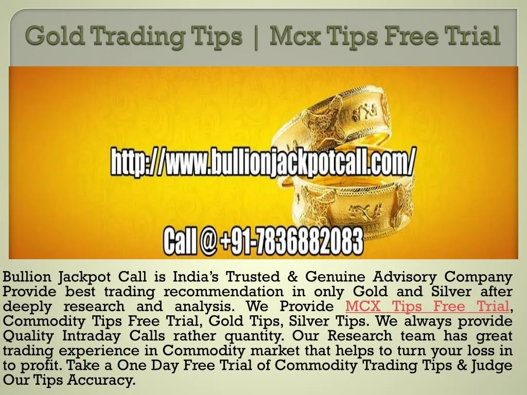 gold trading tips mcx tips free trial