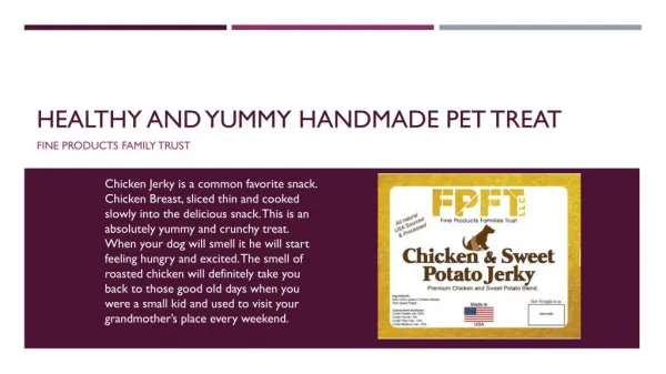 Healthy and Yummy Handmade Pet Treat