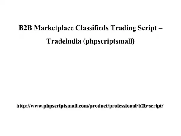 B2B Marketplace Classifieds Trading Script – Tradeindia (phpscriptsmall)