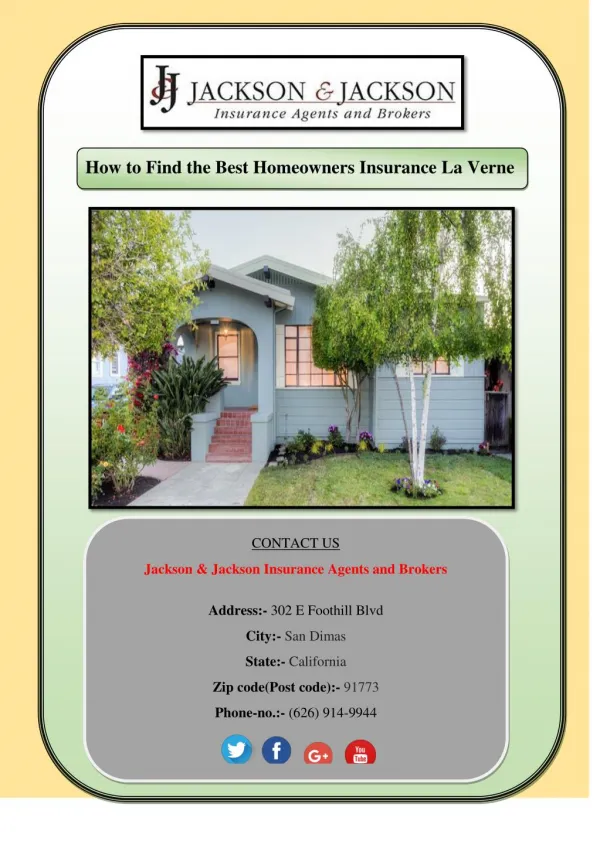 Take The Best Homeowners Insurance La Verne
