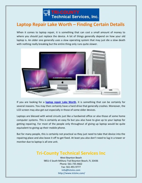Laptop repair Lake Worth – Finding certain details