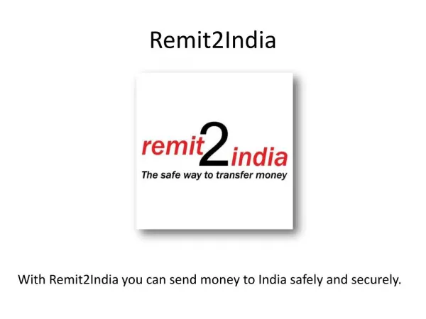 Send Money to India with Remit2India