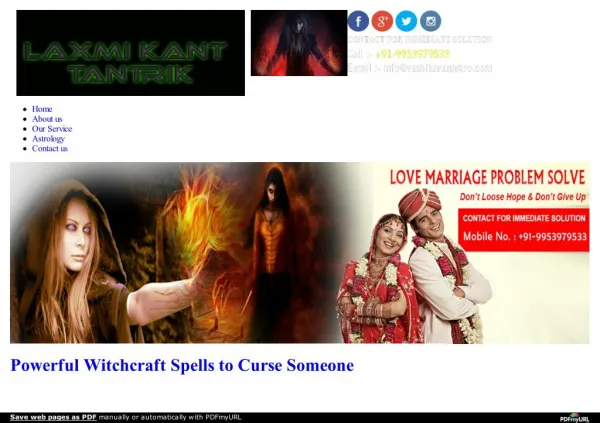 Powerful Witchcraft Spells to Curse Someone | 9953979533