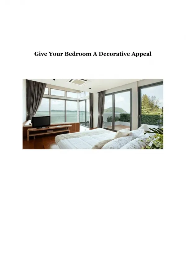 Give Your Bedroom A Decorative Appeal