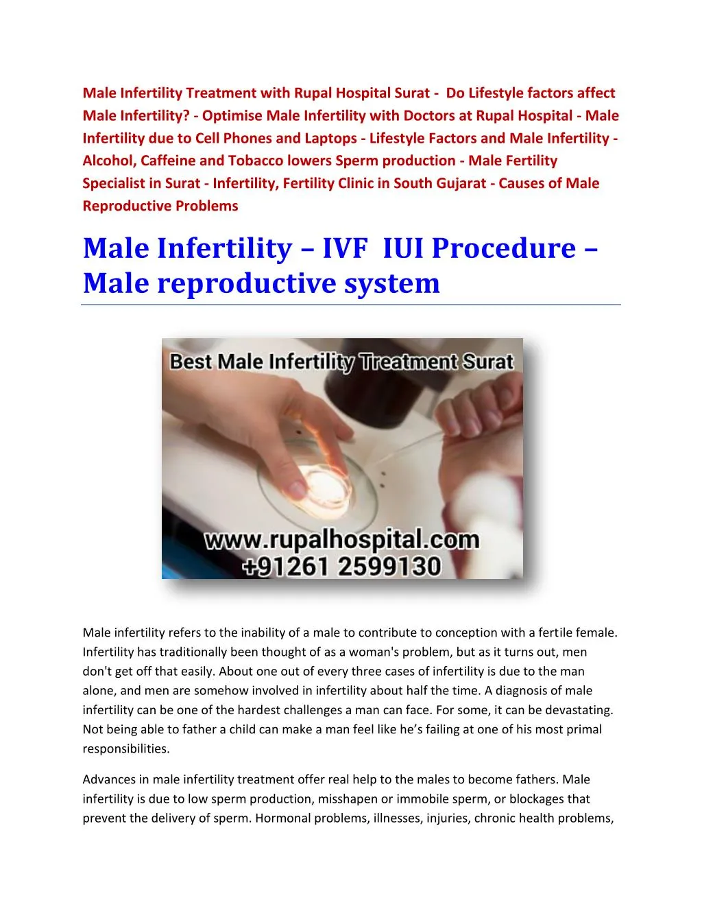 male infertility treatment with rupal hospital