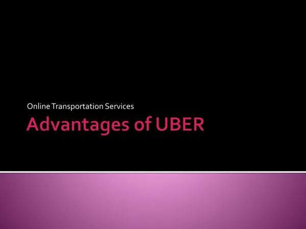 Advantages of UBER