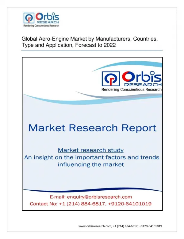 Aero-Engine Market Trends, Opportunities & Applications by 2022
