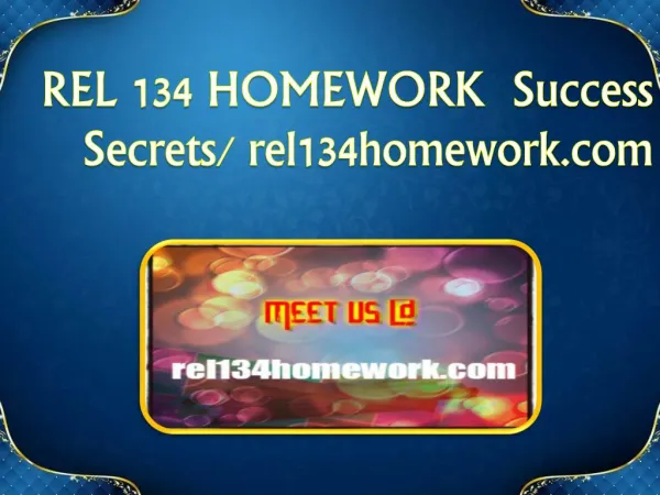 REL 134 HOMEWORK Success Secrets/ rel134homework.com