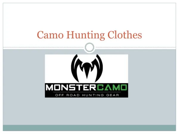 Camo Hunting Clothes