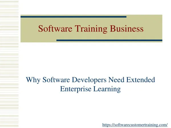 Why software developers need extended enterprise learning