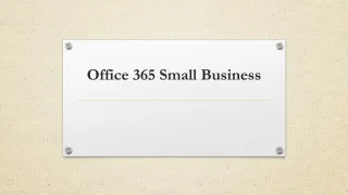 Office 365 Small Business - slide 1