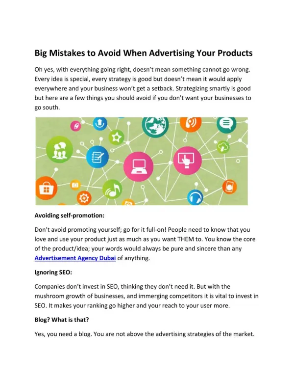 Big Mistakes to Avoid When Advertising Your Products