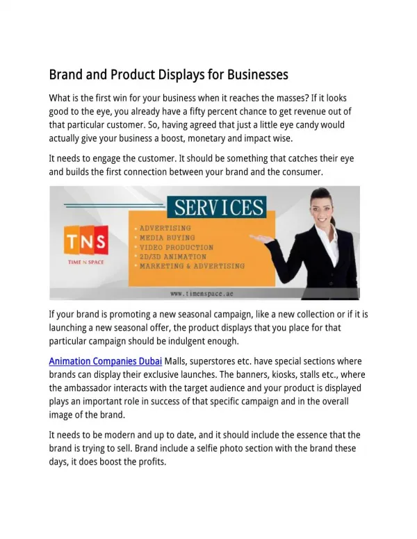 Brand and Product Displays for Businesses