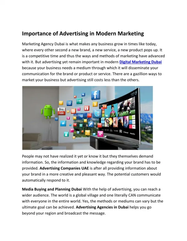 Importance of Advertising in Modern Marketing
