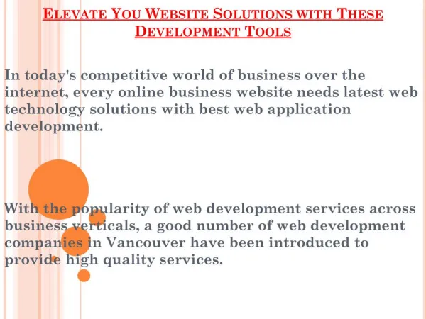 Development Tools That Can Elevate You Website Solutions
