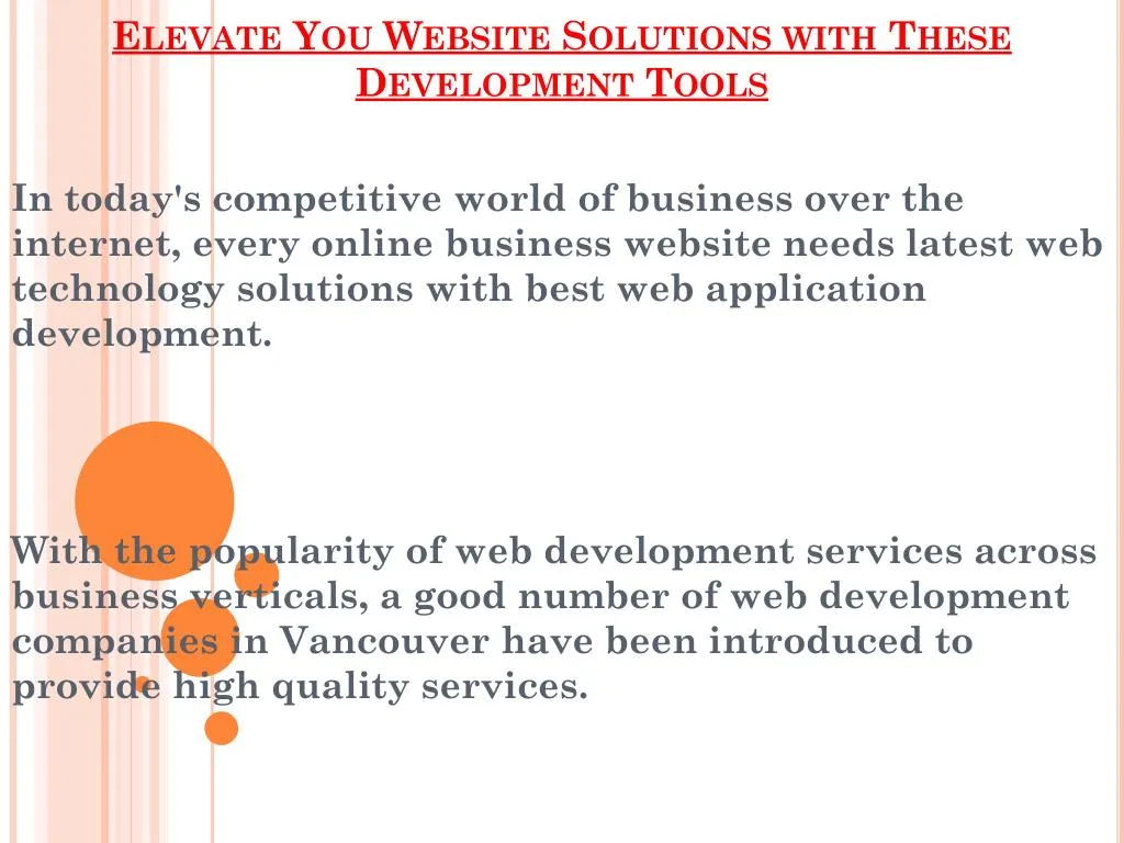 elevate you website solutions with these development tools