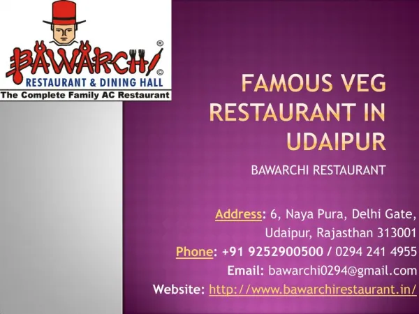 Famous Veg Restaurant in Udaipur