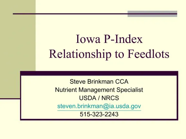 Iowa P-Index Relationship to Feedlots