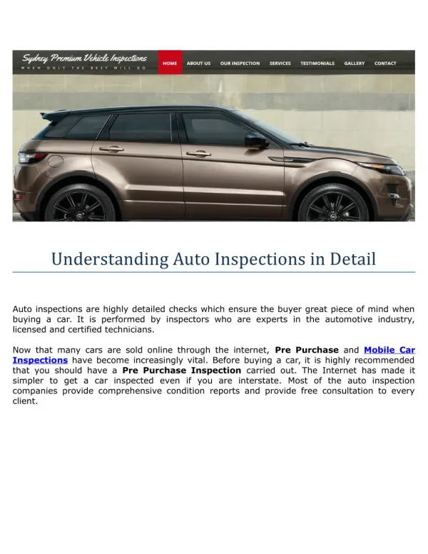 Understanding Auto Inspections in Detail